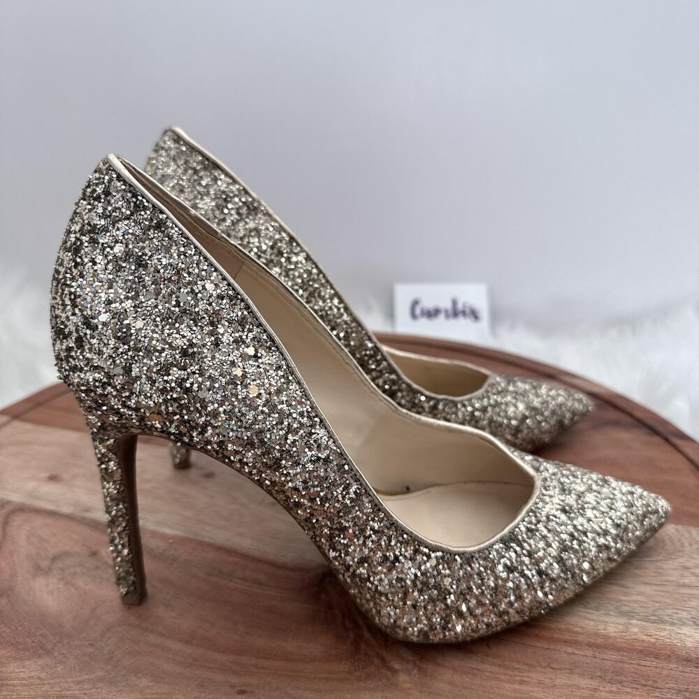 Jessica Simpson Silver Glitter Heels